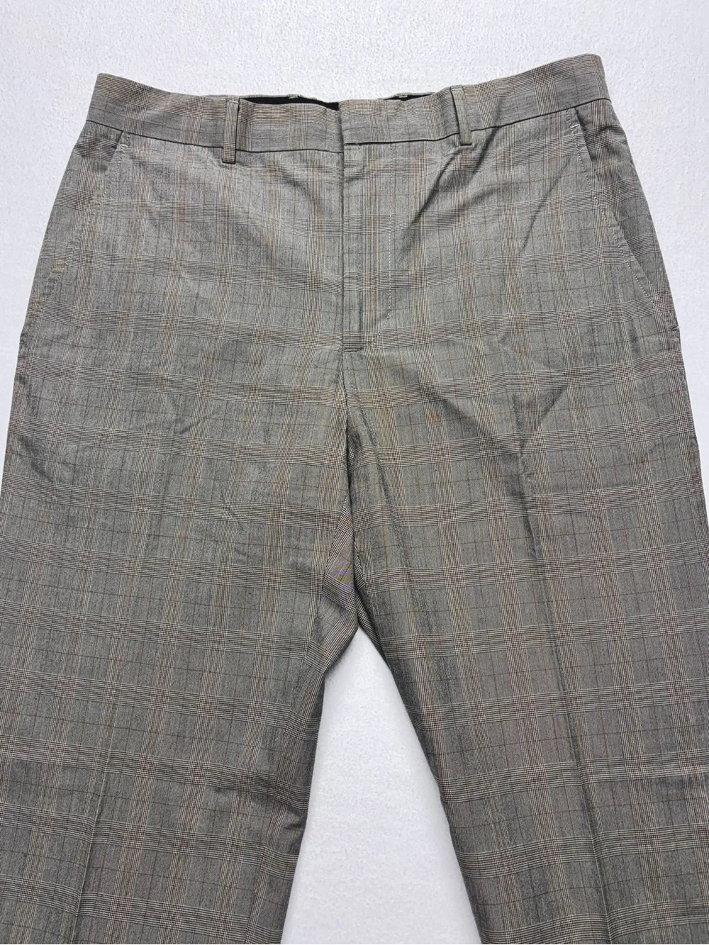 Banana Republic Dress Pants Modern Fit Men’s 34×34 Gray Glen Plaid Cotton